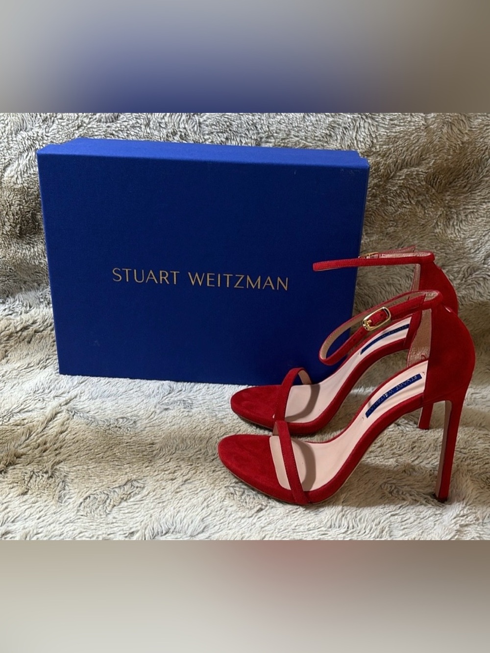 Stuart Weitzman Nudist Pumps - RED SUEDE HEELS- size 7